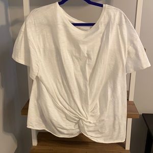 Knotted front white T